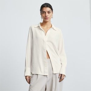 NWT Everlane The City Stripe Shirt Bone Size 6